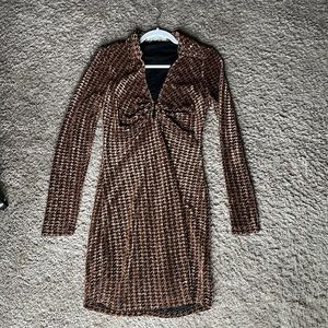 ASTR the label black and gold sparkly bodycon dress